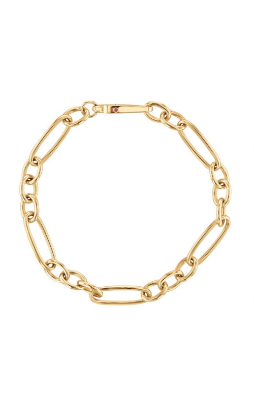 18KY ALTERNATING OVAL LINK BRACELET 7.25