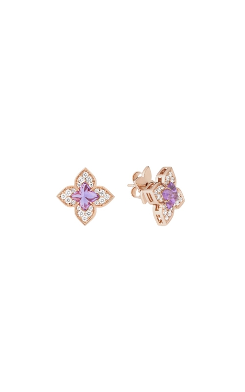18KR DIAMOND/AMETHYST VENETIAN PRINCESS EARRINGS, AMETHYST=0.85CTW, DIAM=0.38CTW, FRICTION BACKINGS