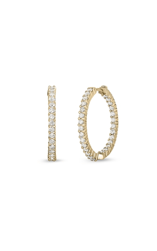 18KYG 25MM DIAMOND HOOP EARRINGS, INSIDE-OUT DESIGN, STRAIGHT LOCK-IN POSTS. DIA=1.53CTW.