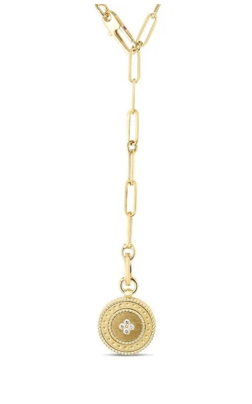 18KY VEN PRINCESS SMALL/MEDIUM W/ 0.06CTW DIAMONDS PAPERCLIP CHAIN W/ SHORTENING STATIONS