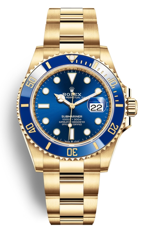 41MM 18KY SUBMARINER DATE BLUE DIAL BLUE BEZEL OYSTER BRACELET Y-97JA08