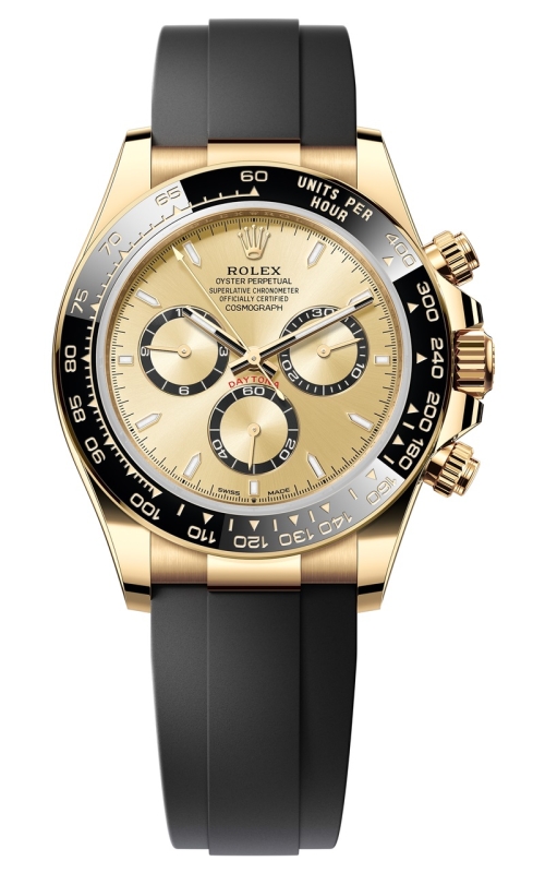18KYG 40MM DAYTONA, CHAMP. DIAL WHITE HOUR MARKERS, OYSTER FLEX BRACELET S#H67L0932