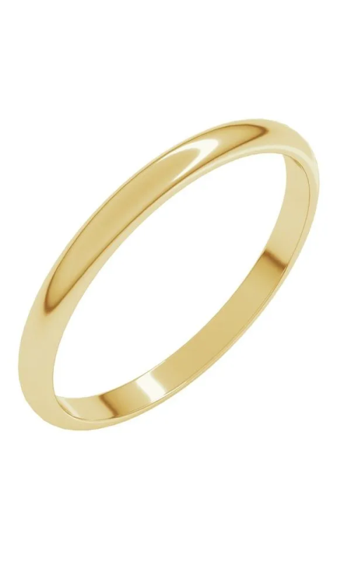 14KY 2MM LIGHTWEIGHT, HALF ROUND WEDDING BAND