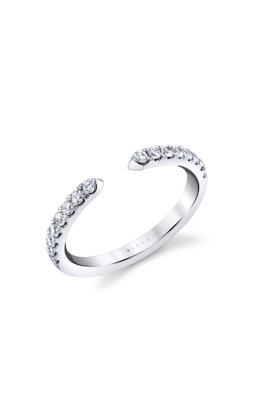 14KW 0.33CTW DIAMOND OPEN WEDDING BAND WITH 8 DIAS ON EITHER SIDE OF A SHANK WHICH DOESN'T MEET IN T