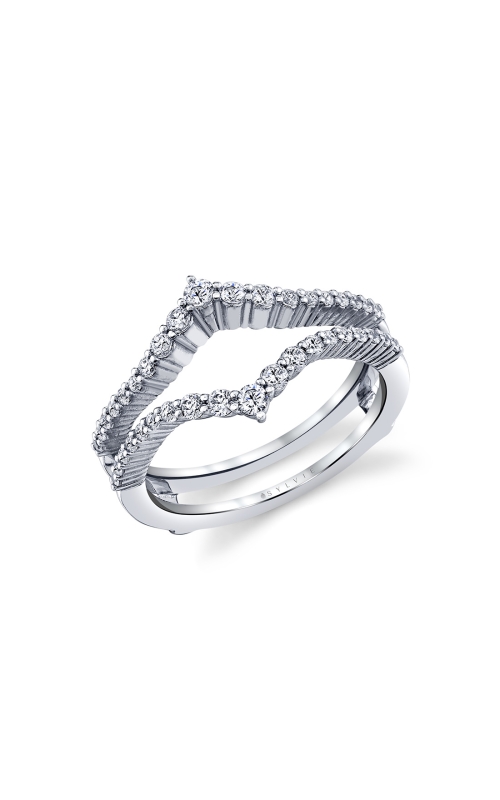 14KW PAVE RING JACKET WEDDING BAND, 38 RDS = 0.40CTW, SIZE 6.5
