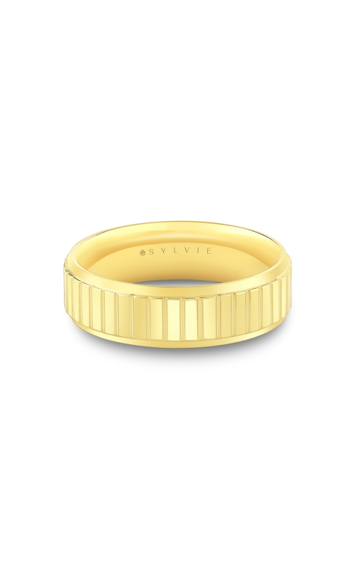 14KY WEDDING BAND, POLISHED, NARROW CROSS SECTION CENTER, POLISHED EDGE, SIZE 10 6.5MM