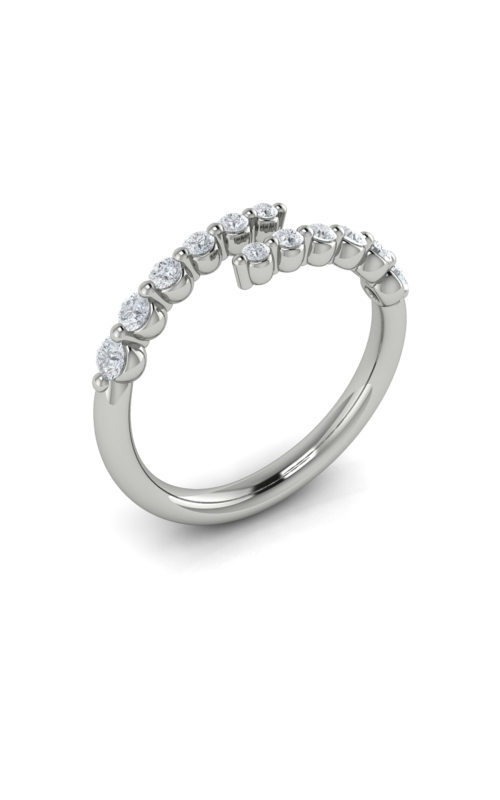 14KW BYPASS STYLE LADIES FASHION RING 12RDS=0.38CTW