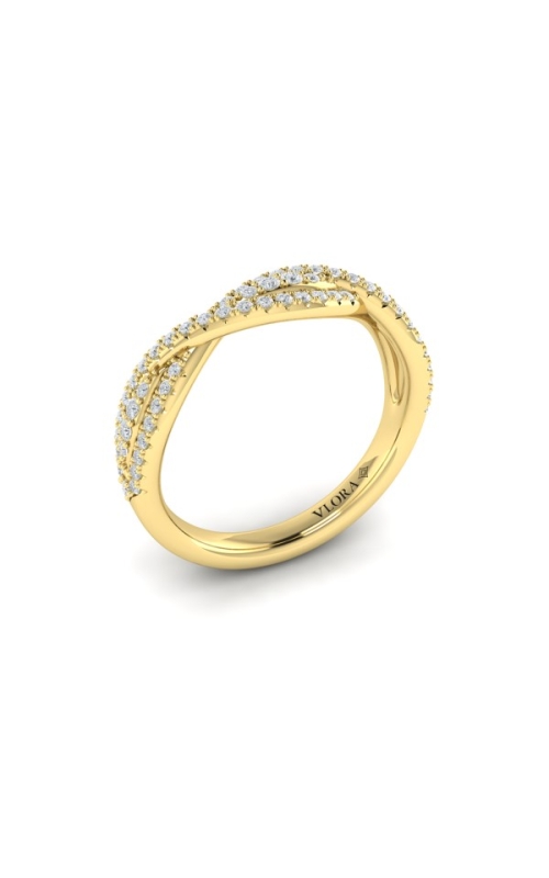 14KY STACKABLE WEAVED WEDDING BAND, 68 RDS = 0.36CTW