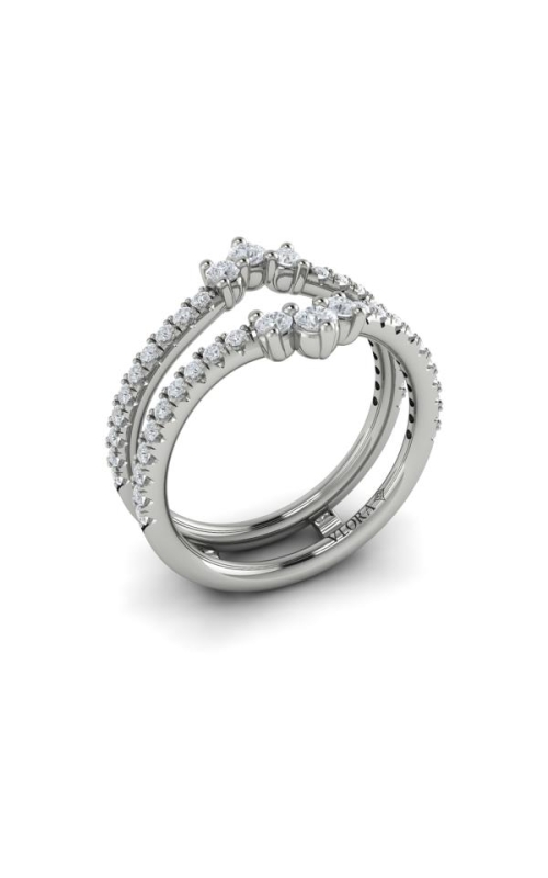 14KW DIAMOND RING GUARD, 46 RDS = 0.62CTW, SIZE 6.5