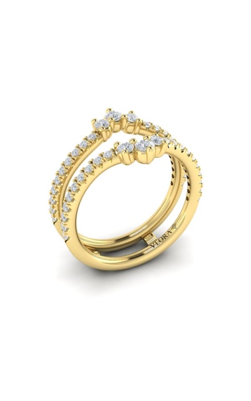 14KY DIAMOND RING GUARD, 46RDS=0.61CTW, SIZE 6.5