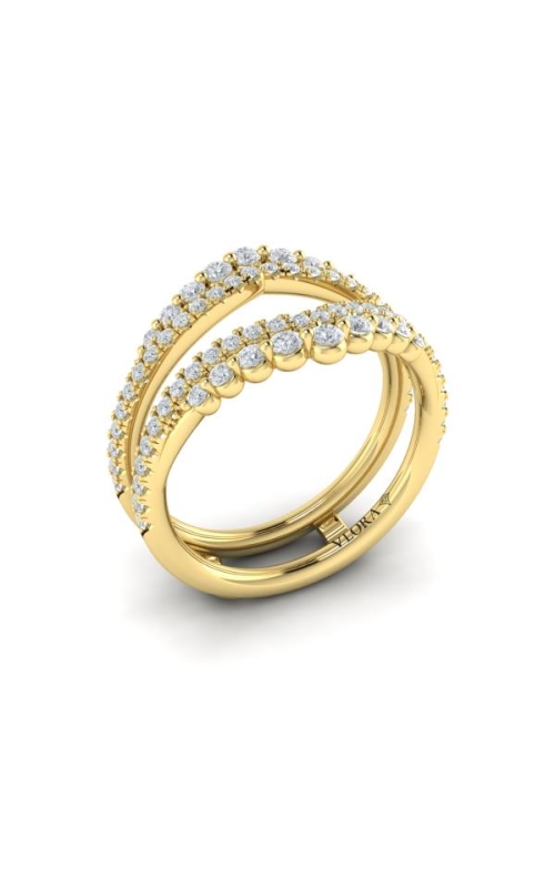 14KY DIAMOND RING GUARD, 74RDS = 0.72CTW, SIZE 6.5