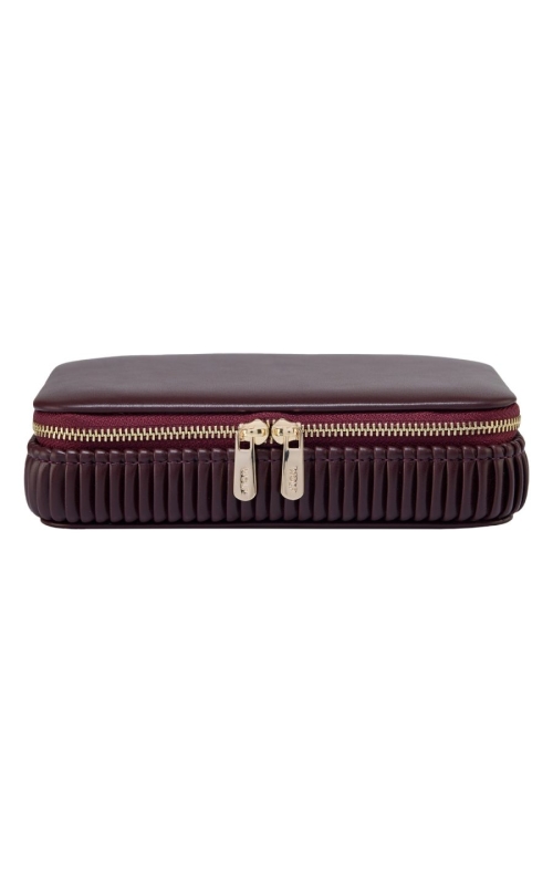 WOLF BELLA JEWELRY ZIP CASE BORDEAUX, VEGAN LEATHER