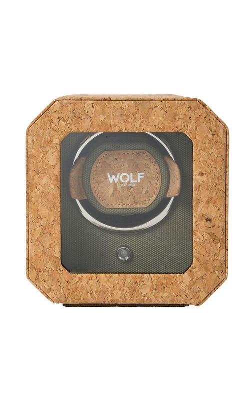 WOLF CORTICA SINGLE WATCH WINDER, CORK 5.5 L x 6.75 W x 6 H