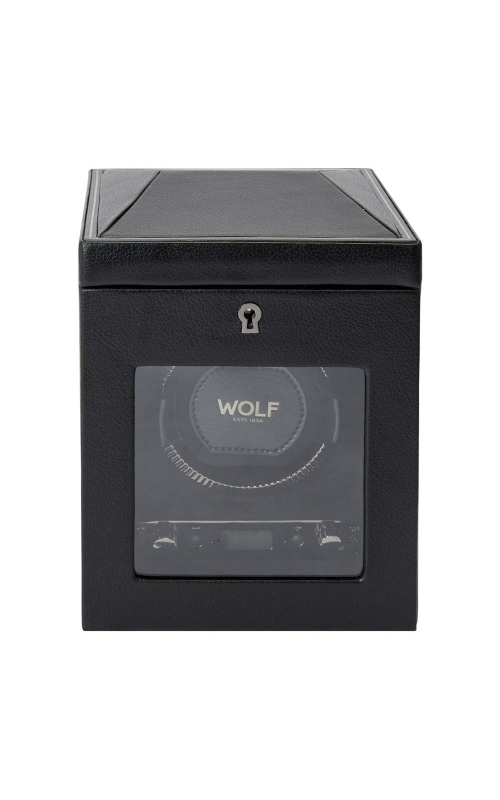 WOLF BRITISH RACING SINGLE WATCH WINDER BLACK, NO STORAGE 7.75 L x 7.25 W x 8 H