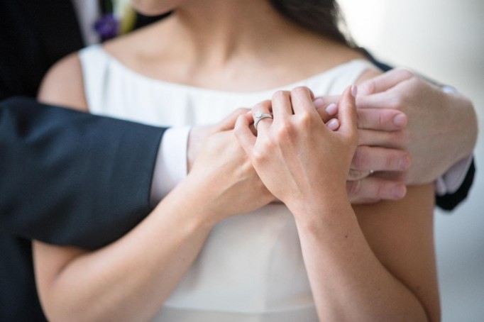 Wife shows off her engagement ring