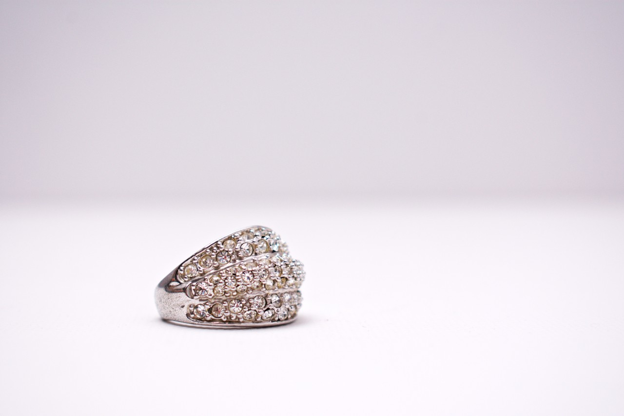 Diamond ring on a white background Diamond ring on a white background